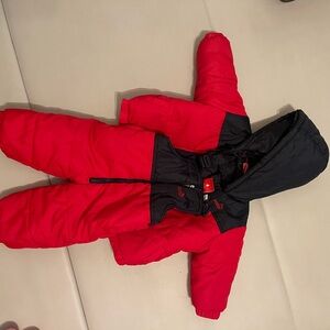 Puma Kids Red and Black Puffer Snowsuit